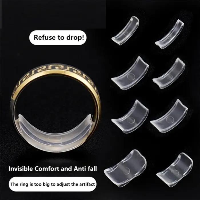 Ajusteur de bague en plastique/résine invisible pour réduction de taille ajustable pour hommes et femmes occassions spéciales