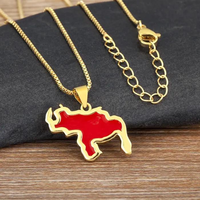 Nidin haute qualité Venezuela carte pendentif collier charme cou bijoux pour femmes hommes mode mignon chaîne 4 couleurs tour de cou cadeau