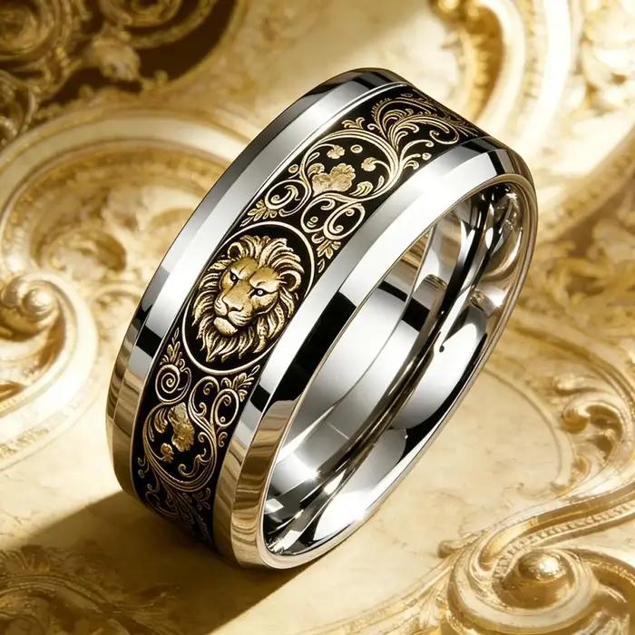 Bague Tête de Lion Majestueuse Style Baroque Vintage