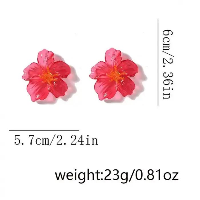 Boucles d'oreilles à fleurs transparentes en acrylique coloré pour femmes