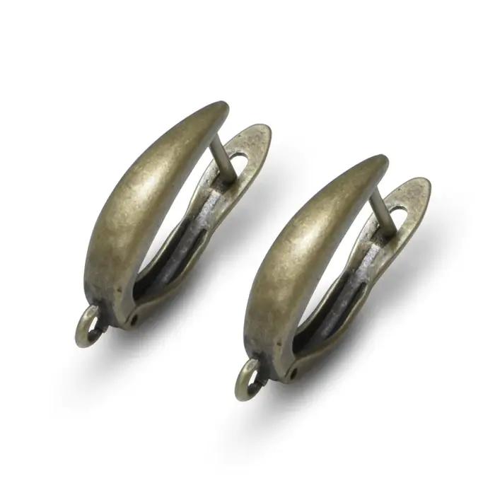 1 paire de boucles d'oreilles en Bronze Antique, grande taille, crochets, fermoir, fil d'oreille pou