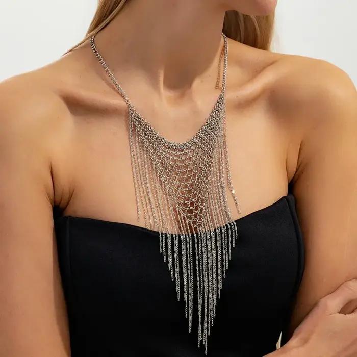 VIVILADY – collier multicouche en maille tissée pour femmes