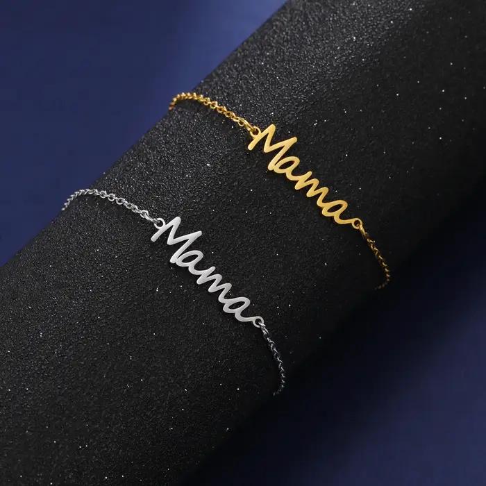 Kkjoy mode acier inoxydable maman Bracelet pour femmes