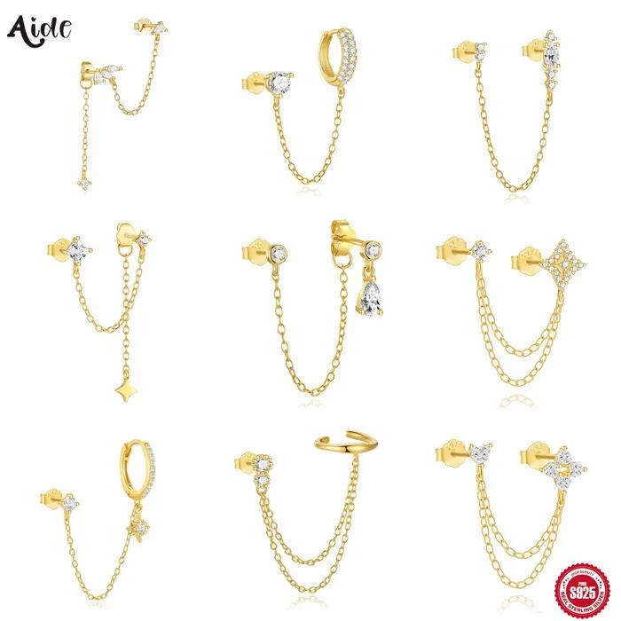 Aide – boucles d'oreilles carrées en argent Sterling 925 pour femmes