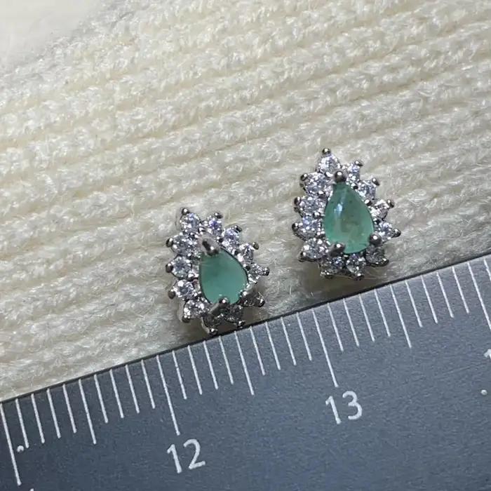 Boucles d'oreilles en émeraude naturelle 555x3MM