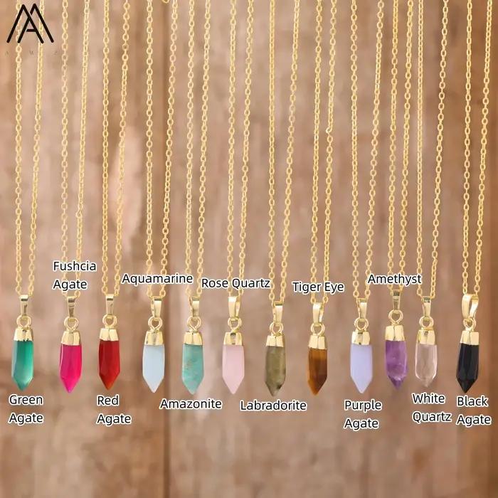 Collier pendentif en cristal d'Alanding Yst pour femme, bijoux de luxe, pointe de flèche naturelle, pierre précieuse, cadeau pour ami, amant, livraison directe