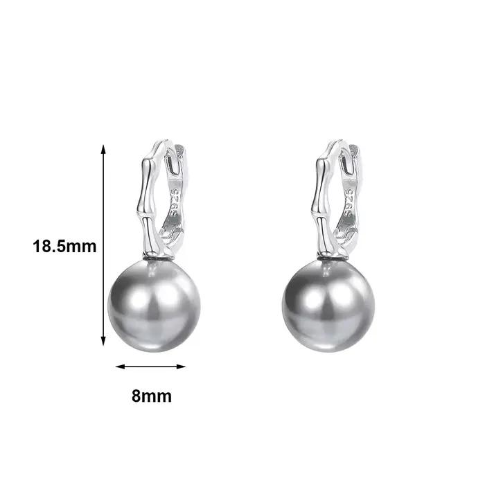 INZATT réel 925 en argent Sterling perle bambou Joint boucles d'oreilles pour les femmes Hiphop bijoux fins accessoires minimalistes
