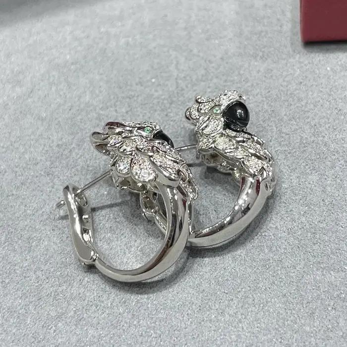 Nouveau Designer de luxe pur 925 bijoux en argent Sterling pour les femmes oiseaux conception boucles d'oreilles perroquet classique bohême Design Fine