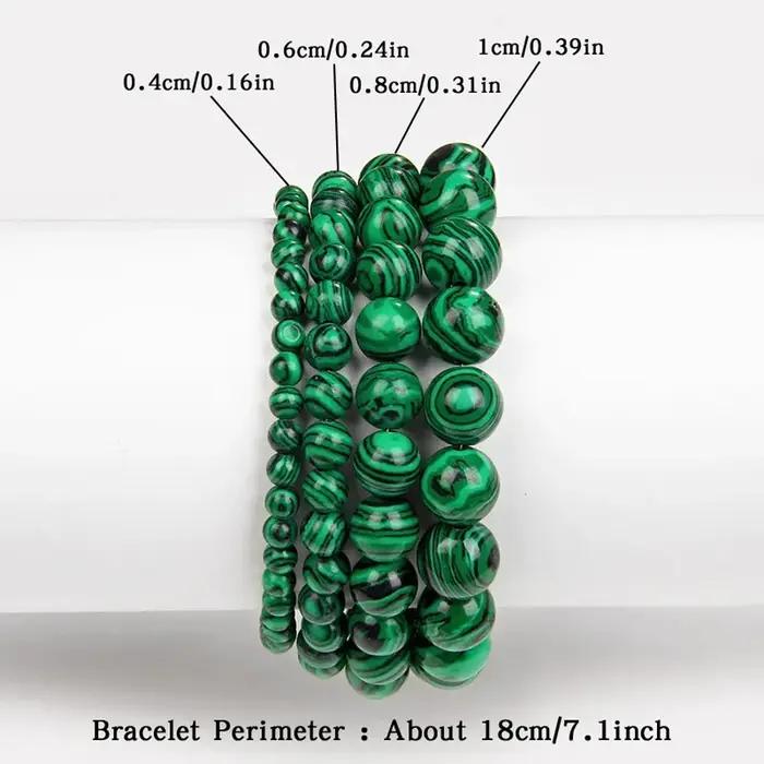 Bracelet en pierre de Malachite verte naturelle