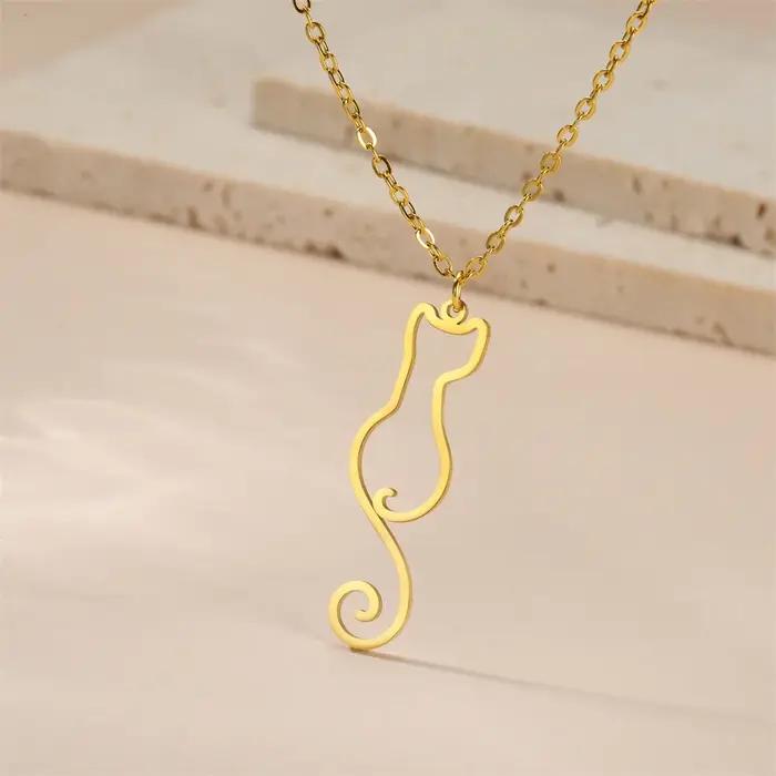 My Shape Colliers pendentif os de chat et de poisson pour femmes et filles