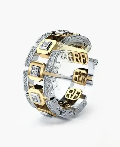 Bague de fiançailles plaquée moderne à la mode pour femmes