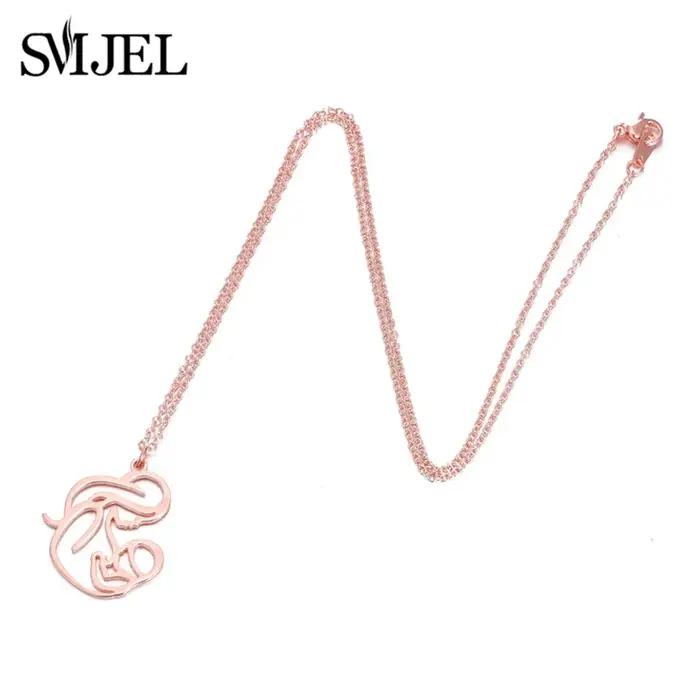 SMJEL nouvelle famille maman colliers en acier inoxydable pour femmes mode