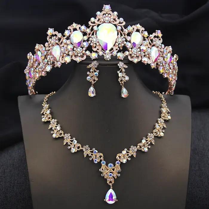 Ensemble de bijoux couronne de mariage