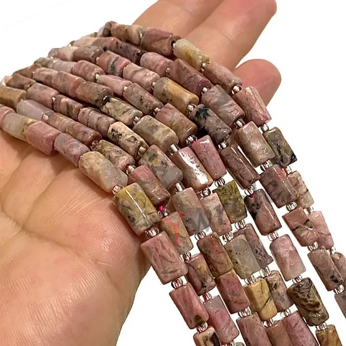 Perles en Rhodonite Rouge Naturelle pour Bijoux