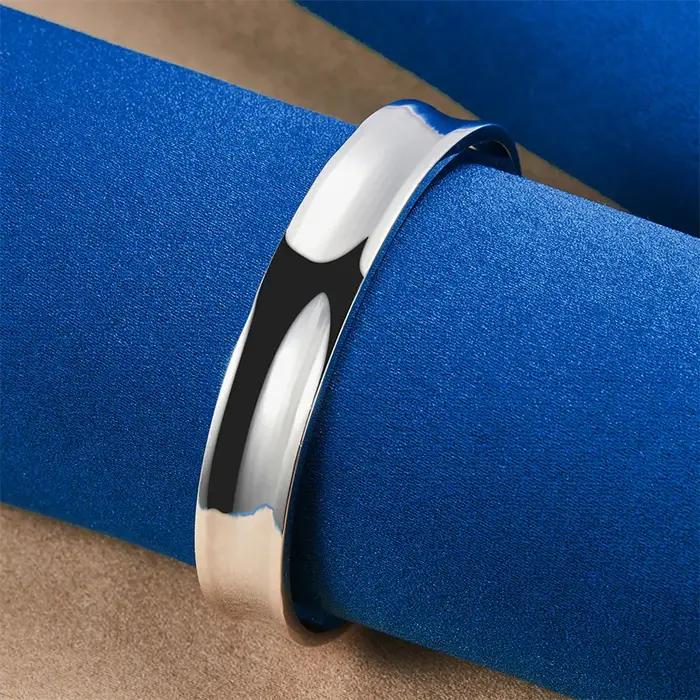 Charmant bracelet ouvert large et brillant en argent sterling 925 de 12 mm pour femmes