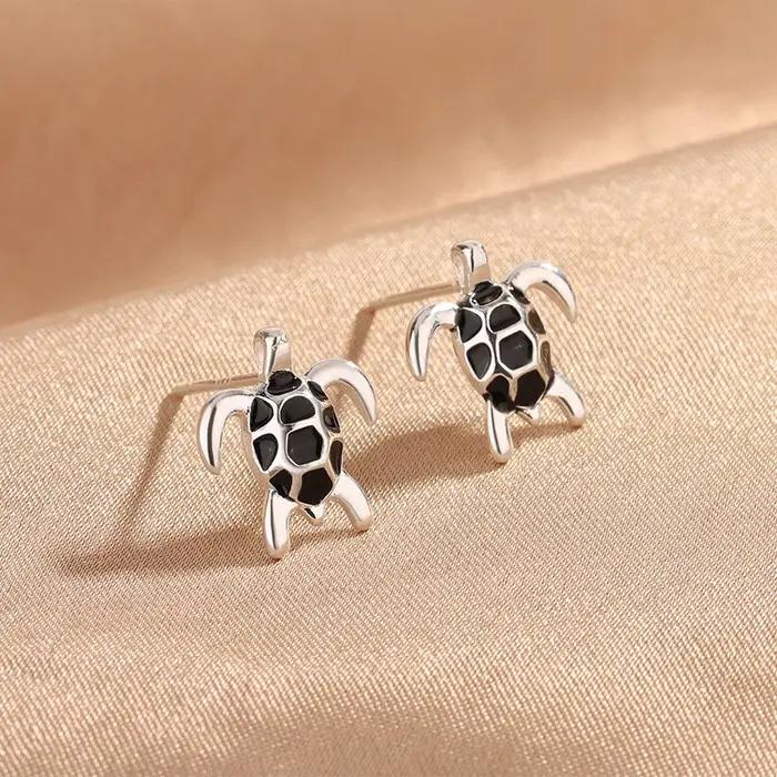 Boucles d'oreilles tortue en argent Sterling 925