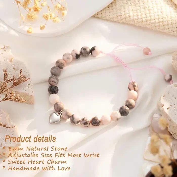 Bracelets en pierre naturelle RUIYI avec carte de citation pour adolescentes cadeau mode femmes occasions spéciales