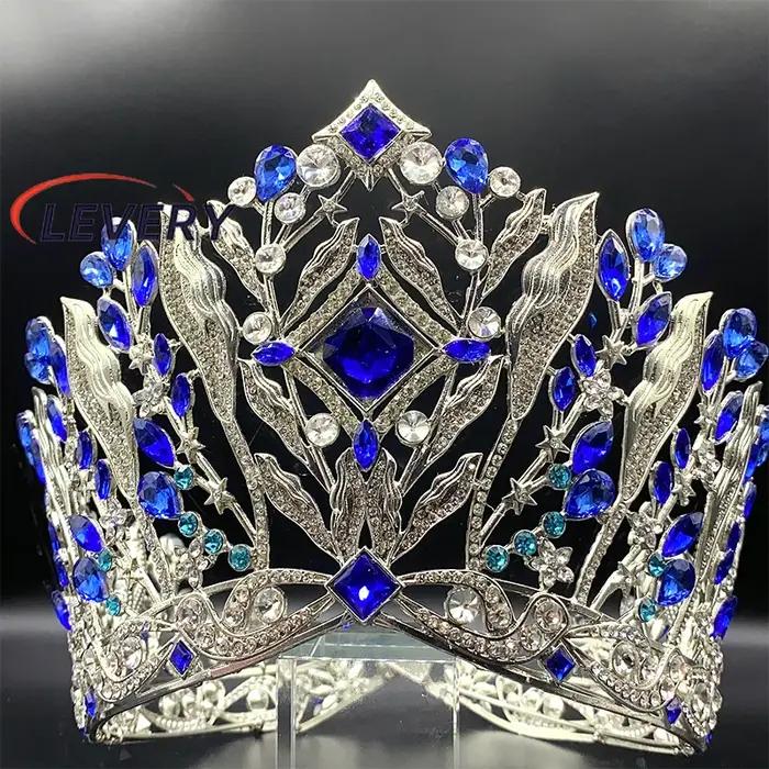 Levery – couronne de mariage reine royale pour femmes, grand diadème de Banquet en cristal, Costume