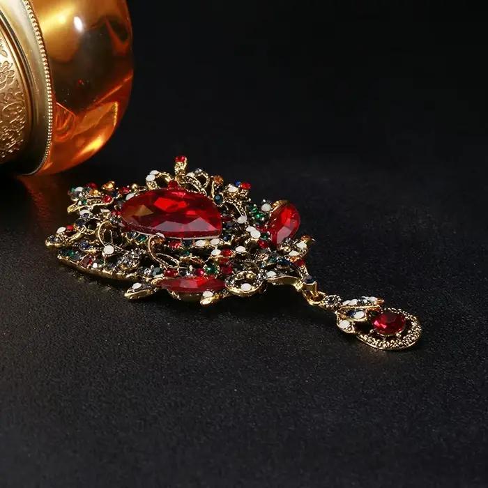 Broches de fleur en cristal classique pour femmes, bijoux de luxe, accessoires de mode, décoration de vêtements, bijoux élégants pour occasions spéciales