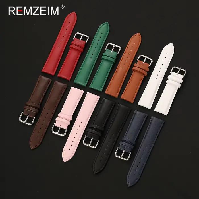 Bracelet de montre en cuir PU pour hommes et femmes, 18mm, 20mm, 22mm, confortable, décontracté, de remplacement