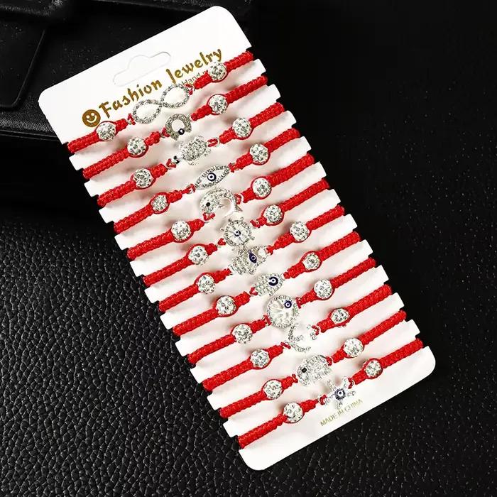 Ensemble de bracelets mauvais œil pour hommes et femmes, bracelet rouge tissé réglable pour protéger