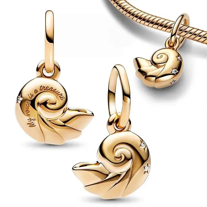 Nouvelle Collection 2026 : Breloque Coquillage Enchanté La Petite Sirène pour Bracelets et Joncs Femme