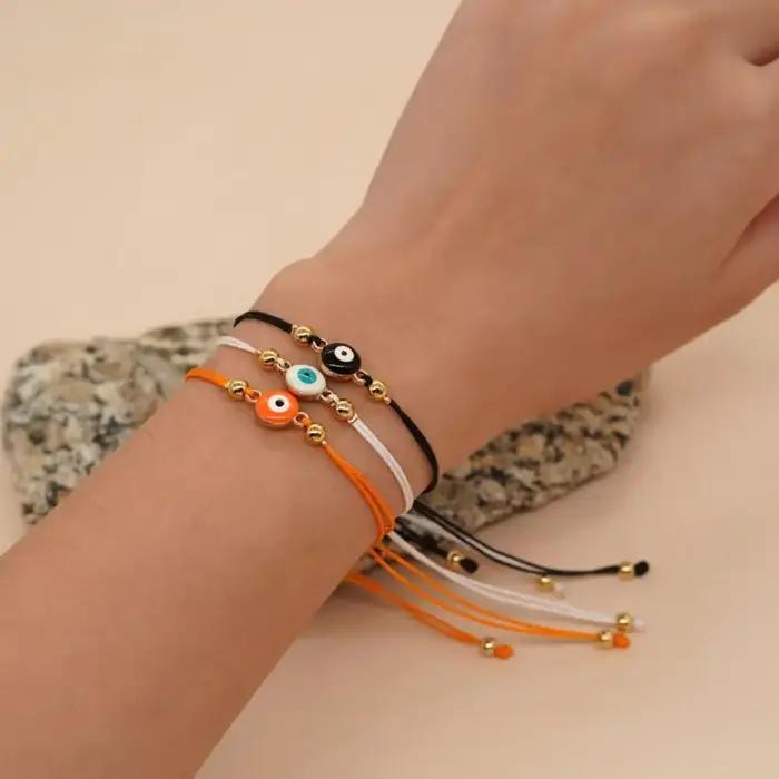 Bracelet vintage œil grec en résine unisexe classique pour femmes et hommes occasions spéciales et quotidiennes
