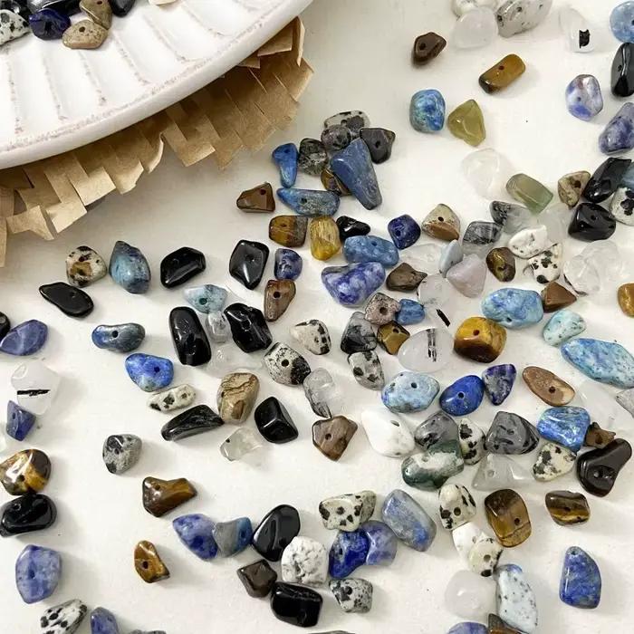 Perles en pierre naturelle de Dalmatien, perles en vrac, fabrication artisanale de bracelets, colliers, accessoires de bijouterie, fournitures d'artisanat