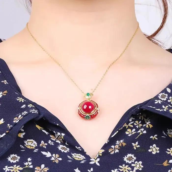 Ensemble de bijoux en cornialine naturelle pour femmes