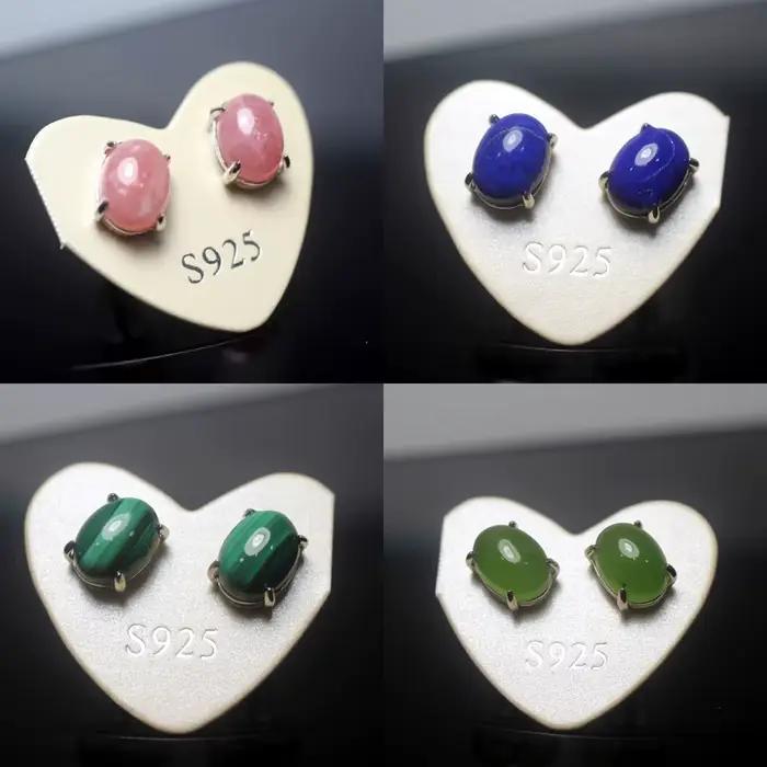 Meihan – boucles d'oreilles en argent naturel avec pierres semi-précieuses