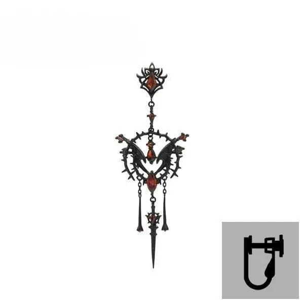 Boucles d'oreilles gothiques noires Vintage pour femmes