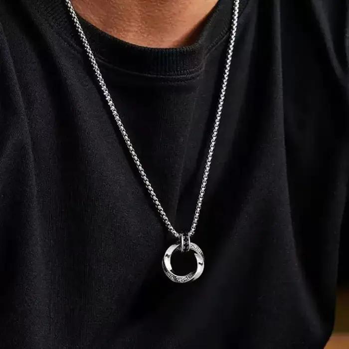 Collier Pendentif Homme Vintage en Argent Sterling 925 Hip Hop pour Femme