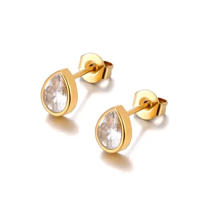 Boucles d'oreilles délicates en forme de goutte d'eau géométrique pour femmes