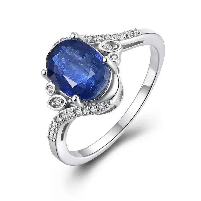 Bague élégante en argent sterling 925 pour femme avec pierres précieuses naturelles de kyanite, bijo
