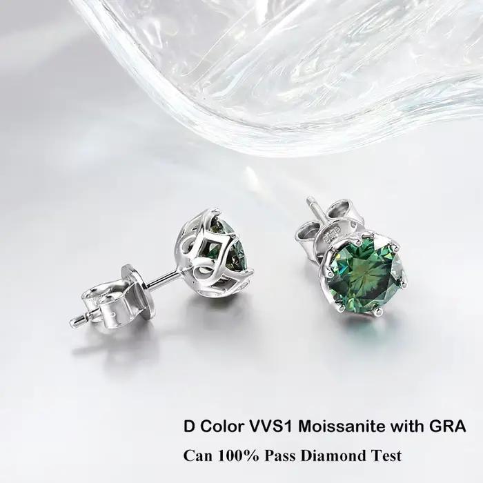 MooYA-Boucles d'Oreilles en Moissanite pour Femme et Fille