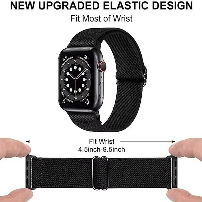Bracelet pour bracelet de montre Apple 49mm 44mm 40mm 45mm 41mm 42mm 38mm bracelet en Nylon élastique réglable iWatch série 8 se 7 6 5 9 Ultra