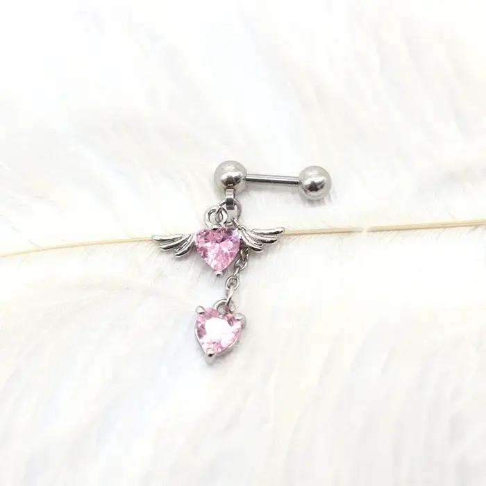 Boucles d'oreilles en forme d'aile d'ange en forme de cœur