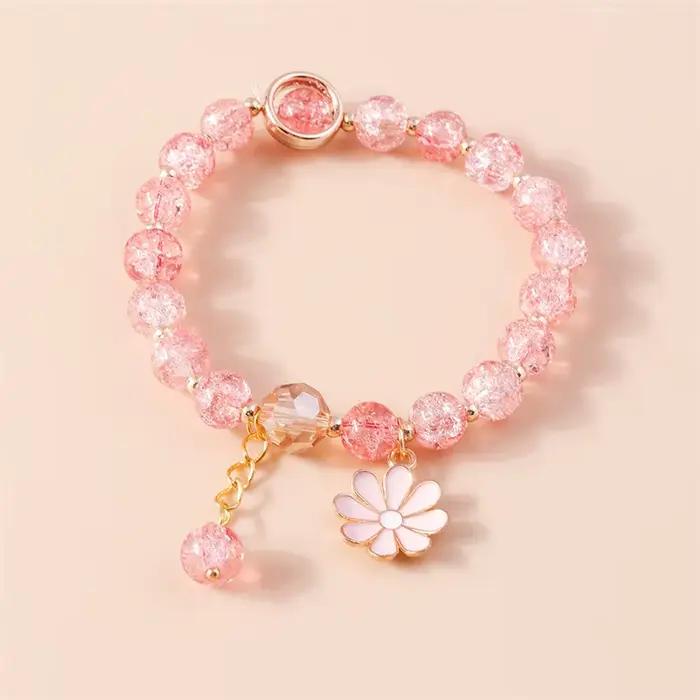 Bracelet de perles fait à la main pour femmes, bracelets et bracelets élastiques, perles colorées, fête de filles, décoration de bijoux de vacances, mode