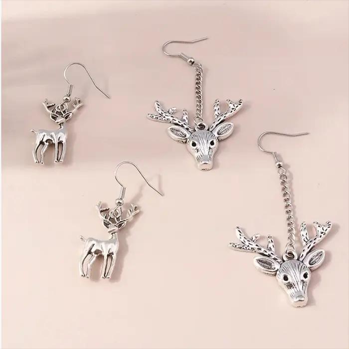 Boucles d'oreilles en métal couleur argent Aihua