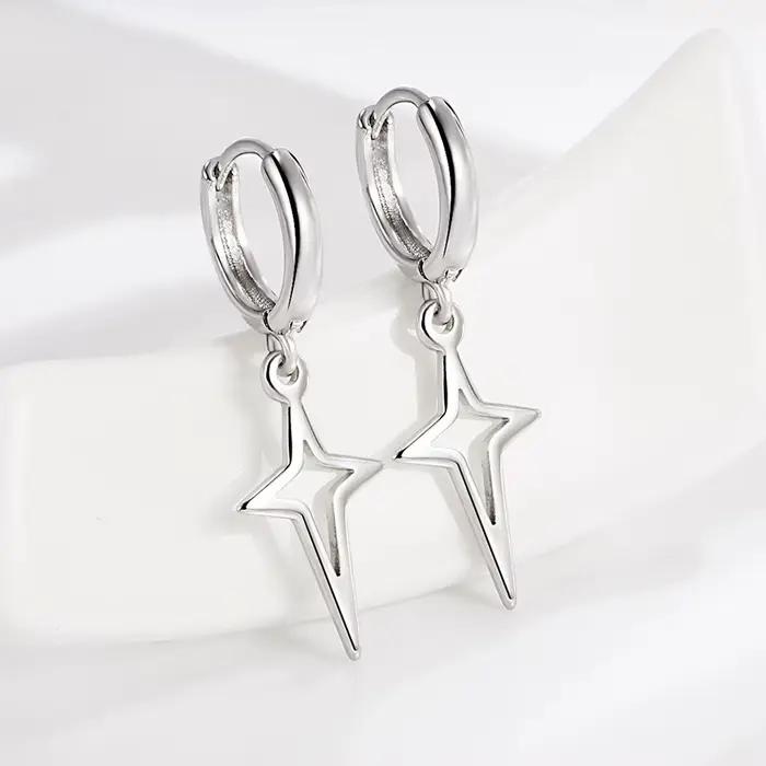 Boucles d'oreilles étoile élégantes en argent Sterling 925 pour femmes