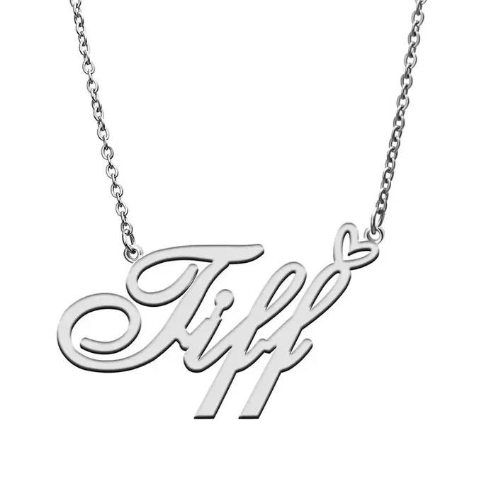 Tiff with Love Coussins Nom Collier pour Femme