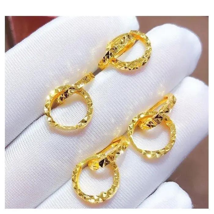 Boucles d'oreilles étoiles dorées effet ciel étoilé pour femme