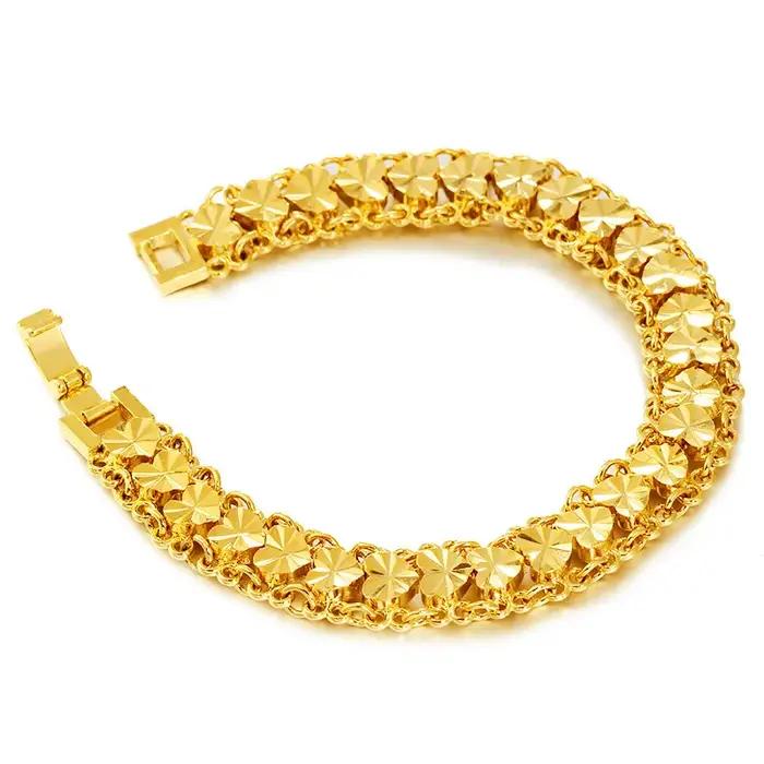 Bracelet en argent 925 plaqué or 24 carats pour femmes