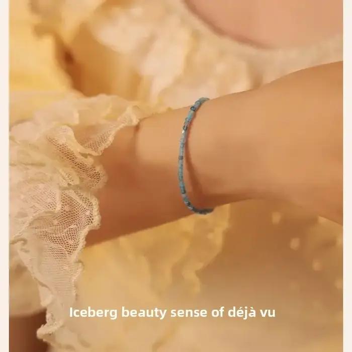 Bracelet à facettes en cristal bleu naturel