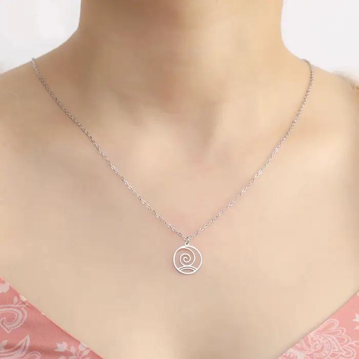 Collier avec pendentif éléments d'air eau et feu en acier inoxydable pour femmes occasions spéciales partys anniversaires mariage engagement
