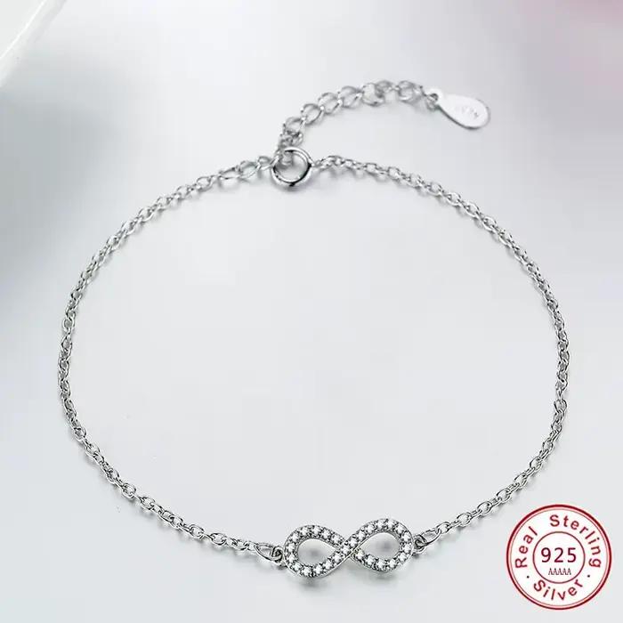Bracelets avec nœud papillon en argent Sterling 925 pour femmes