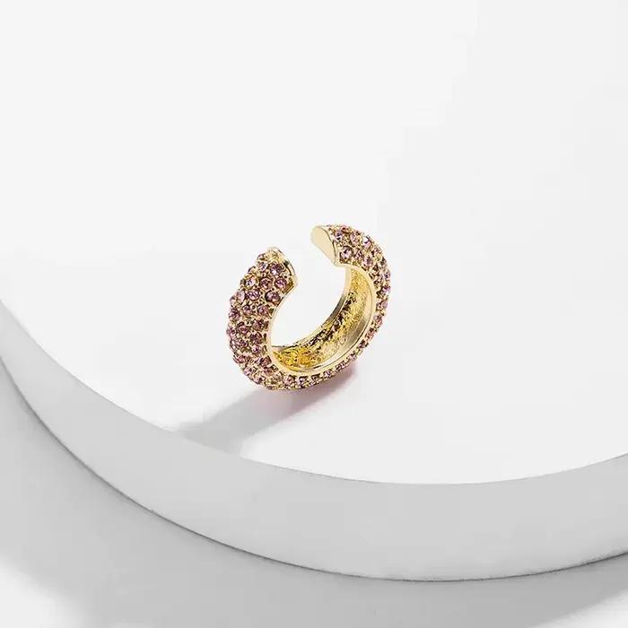 Boho Cristal Oreille Manchette Brincos C Forme Coloré Pas Percé Déclaration Boucle D'oreille pour les Femmes Charme Clip De Mariage Bijoux ZA 2019