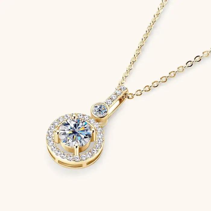 Collier en Moissanite 1 Carat Pendentif en Argent Sterling 925 Bijoux Élégants Occasions Spéciales Pour Femmes