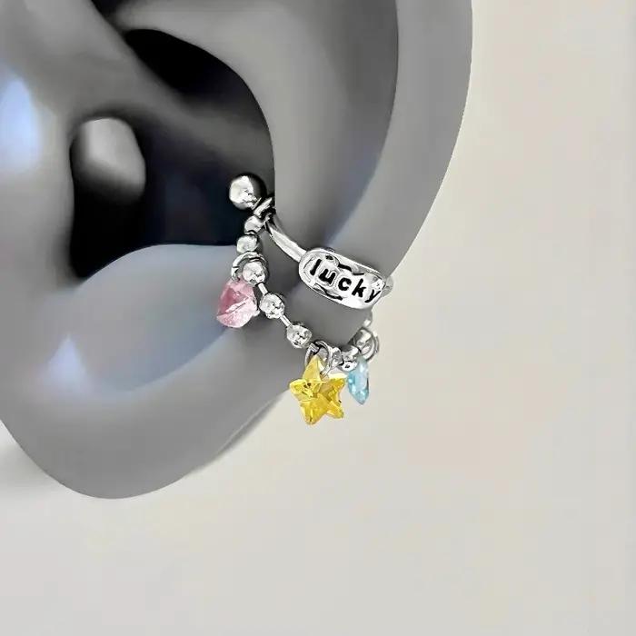 Boucles d'oreilles pendantes en acier chirurgical en forme d'étoile pour femmes