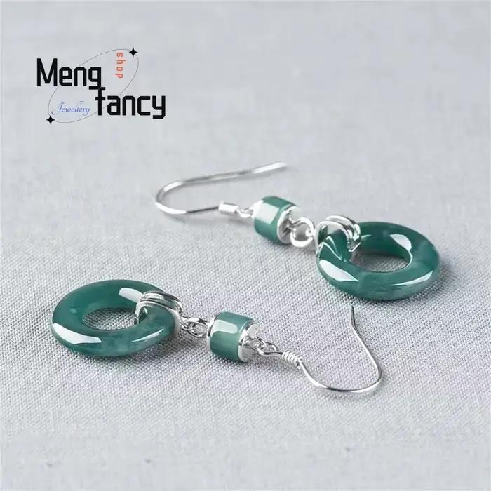 Boucles d'oreilles en argent S925 incrusté d'argent de haute qualité